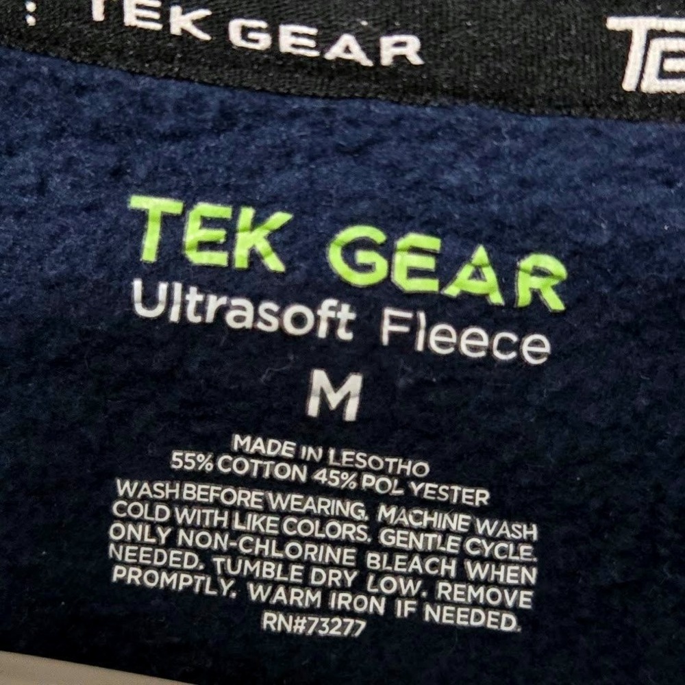 Tek Gear Mens Hoodie Ultrasoft‎ Fleece Navy Blue Casual Sporty Size M - Picture 4 of 5